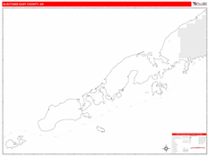 Aleutians East Borough (County), AK Digital Map Red Line Style